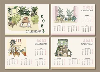 2023日历 2023年挂历 兔年日历 