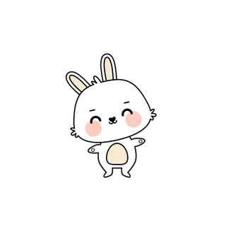 中秋可爱Q版兔子免扣 