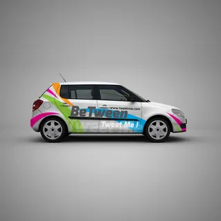 彩色汽车轿车小车 车身广告