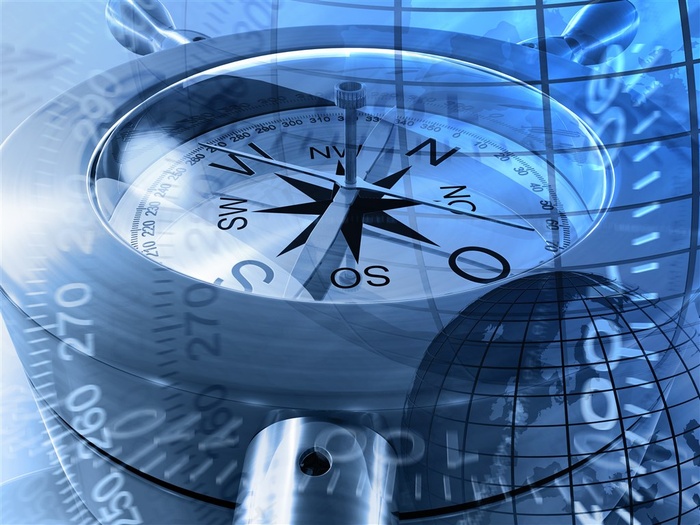 蓝色商务科技指南针背景高清图