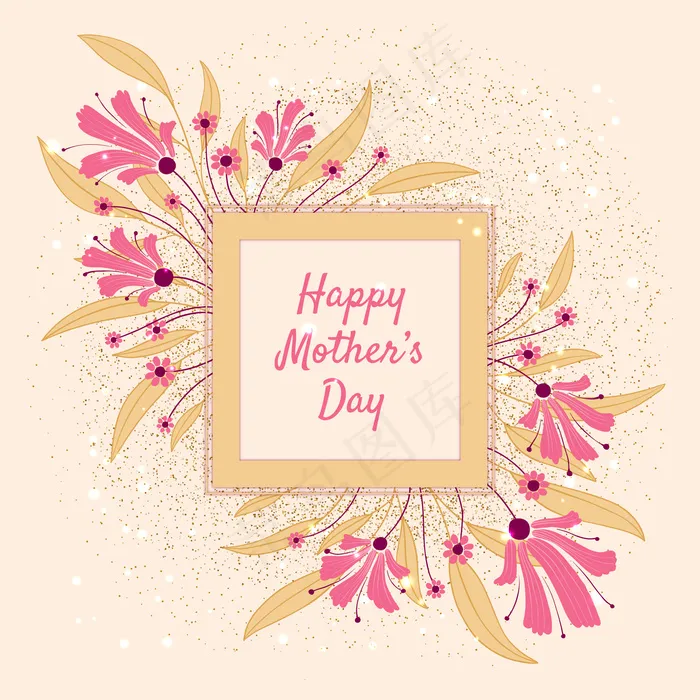 母亲节节日快乐 ai矢量模版下载
