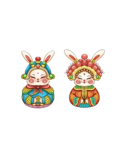 兔年插画兔年新年元素PNG免扣素材