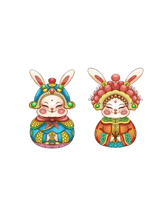 兔年插画兔年新年元素PNG免扣素材