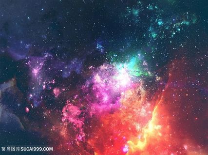 炫彩绚丽天空背景图片