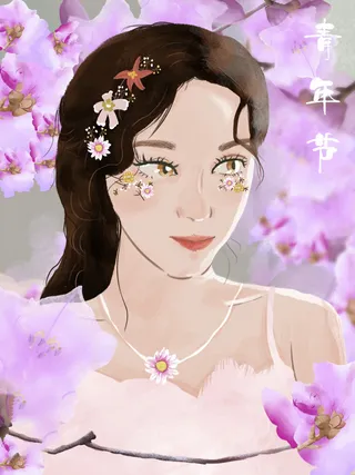 54青年海报54青年插画海报