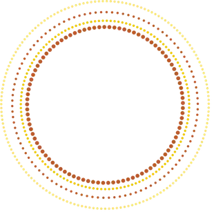 橘色圆圈点状线条科技kv主视觉