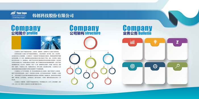 企业文化展板psd模版下载