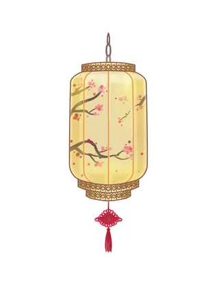 新年元素梅花冬天春节新年中国风灯笼