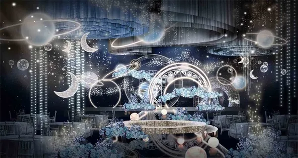 蓝色星空婚礼效果图 蓝色星空婚礼效果图