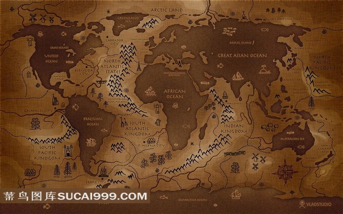 古典羊皮纸地图