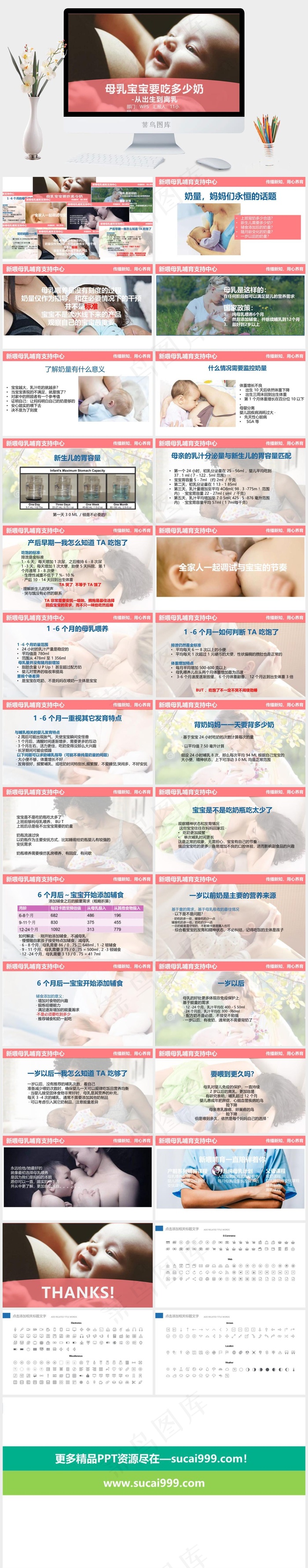 母婴护理PPT模板ppt模版