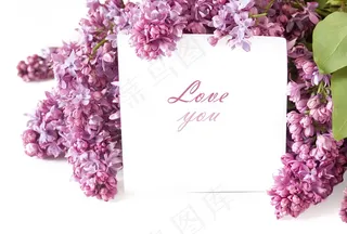 卡片与丁香花图片