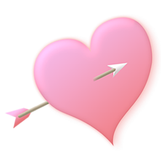 射箭爱心粉色