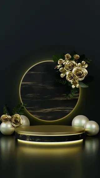 小清新c4d场景电商展台合层背景