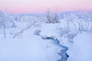 被皑皑白雪覆盖的纯白世界高清图