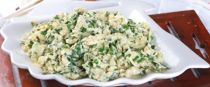 韭菜沫炒鸡蛋 10元 韭菜沫炒鸡蛋 10元