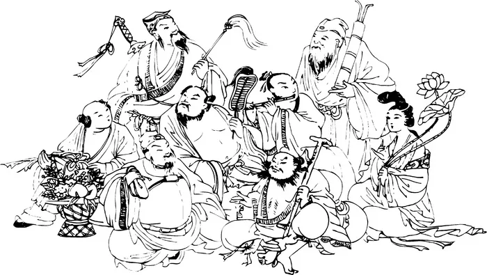古色古香古典古风花纹八仙过海各显神通cdr矢量模版下载