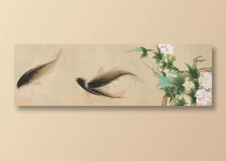 复古中国风古风国画鱼背景素材 复古中国风古风国画鱼背景素材