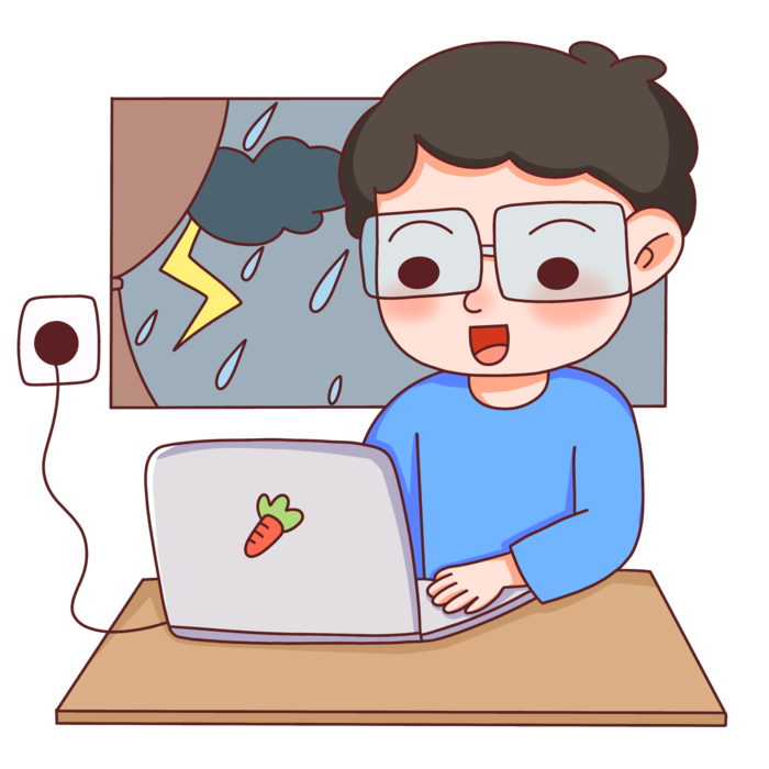 卡通手绘安全用电元素插画