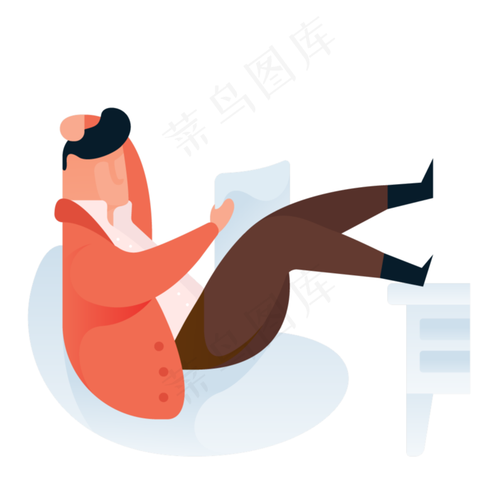 躺着看报人物免抠图