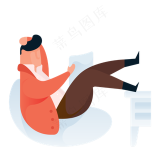 躺着看报人物免抠图