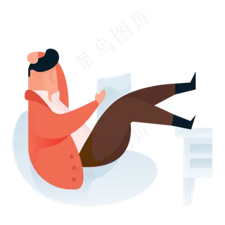 躺着看报人物免抠图