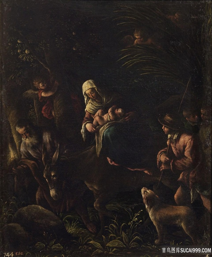 逃亡，回埃及人物油画