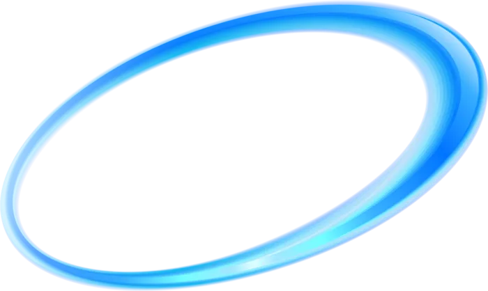 蓝色椭圆卡通科技kv主视觉素材