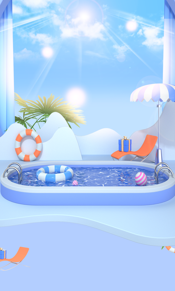 夏季游泳池背景