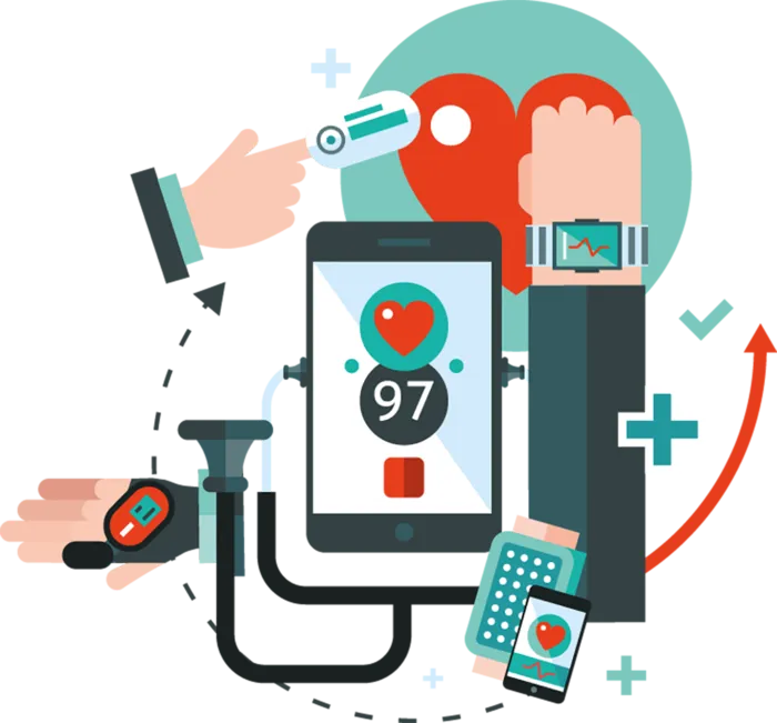 远程医疗卡通素材科技kv主视觉素材