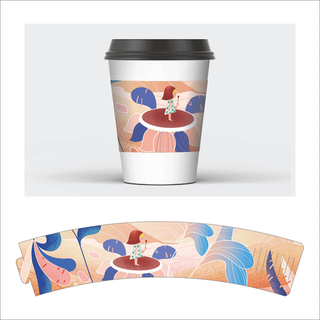 杯套模板纸杯茶杯奶茶13