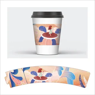 杯套模板纸杯茶杯奶茶13