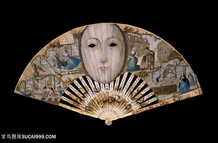 唯美水彩扇子艺术挂画装饰画