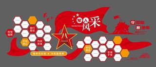 八一建军节军人风采部队军人照片墙文化墙
