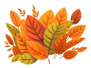 秋季黄色树叶灌木丛免抠