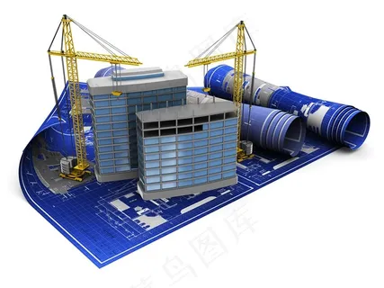 正在搭建的3d商务大楼模型 正在搭建的3d商务大楼模型