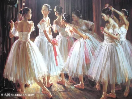 舞台后等待上场的芭蕾舞者们