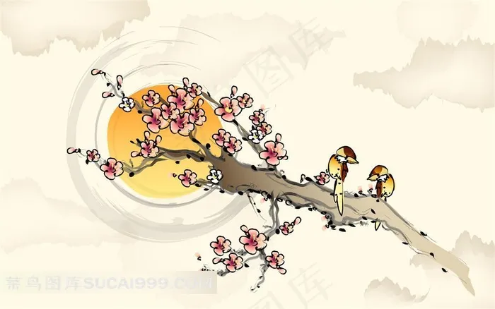 梅花小鸟素材图片