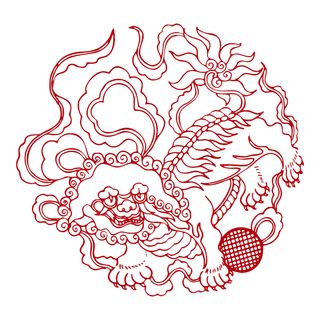 红色喜庆简约风传统吉祥纹样纹路纹理免扣PNG素材图片 (49)