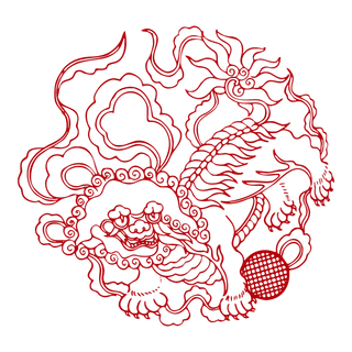 红色喜庆简约风传统吉祥纹样纹路纹理免扣PNG素材图片 (49)