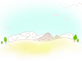 天空土地简笔线条