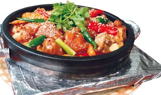 煲类火锅川菜特色菜铁锅排骨辣猪手