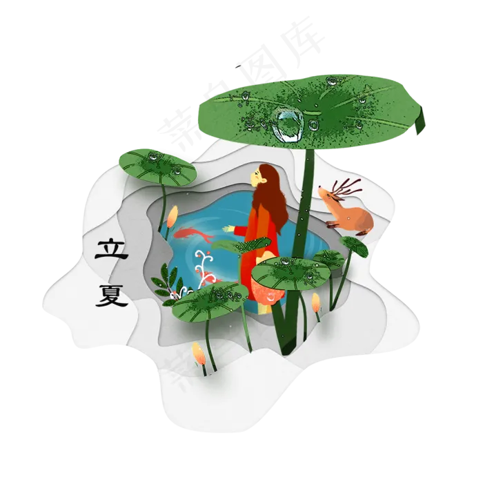 立夏节气免抠png 