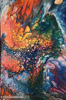 水彩唯美时尚抽象艺术油画挂画