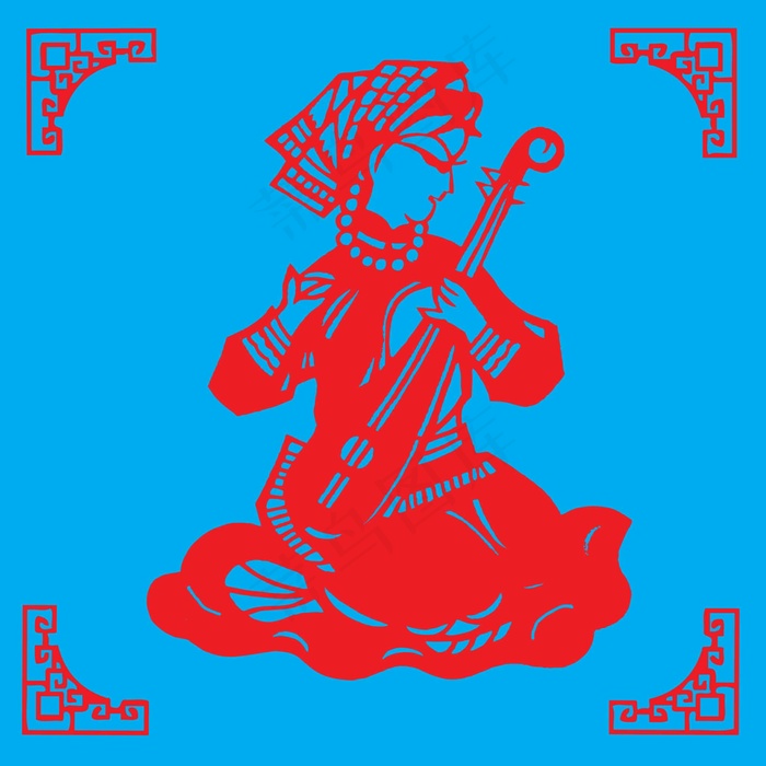 人物剪纸 剪纸风元素