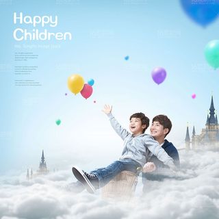 儿童梦想蓝天素材