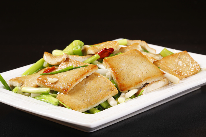 小葱煎豆腐 (1)