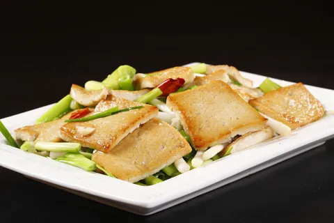 小葱煎豆腐 (1)