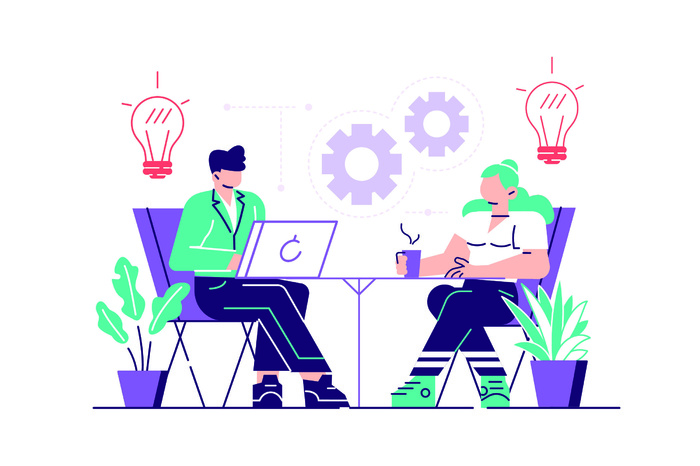 扁平化人物场景办公互联网等距ai矢量设计网页海报UI素材插画