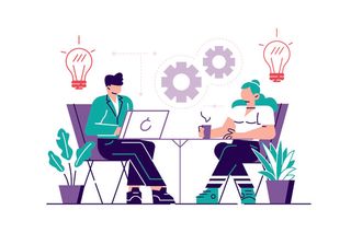 扁平化人物场景办公互联网等距ai矢量设计网页海报UI素材插画